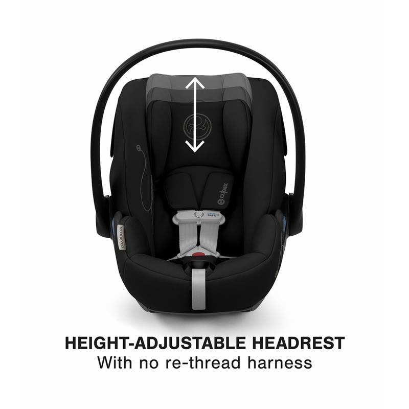Cybex - Cloud G Lux SensorSafe Comfort Extend Infant Car Seat, Moon Black Image 2