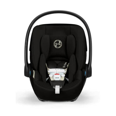 Cybex Cloud G Pro Comfort Extend infant car seat in Moon Black, featuring comfortable padding and secure harness system.