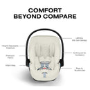 Cybex Cloud T Comfort Extend Infant Car Seat With Sensorsafe, Off White Image 4