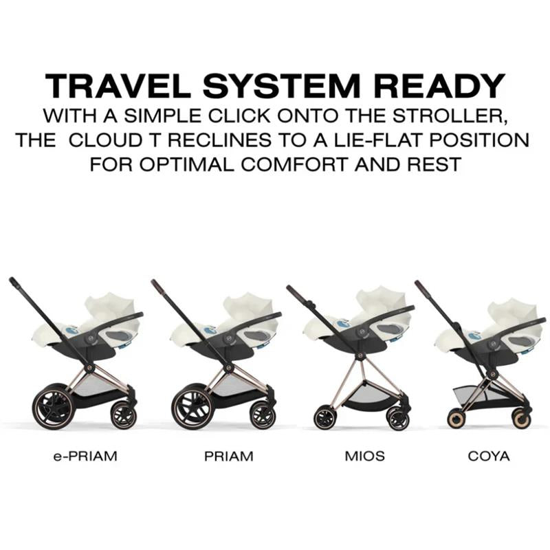 Cybex Cloud T Comfort Extend Infant Car Seat With Sensorsafe, Off White Image 8
