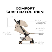 Cybex Coya Stroller Rose Gold Frame/Cozy Beige Lux Seat Image 2