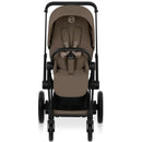 Cybex E-Priam Stroller, Matte Black Frame/Coconut Brown Lux Seat Image 2