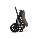 Cybex E-Priam Stroller, Matte Black Frame/Coconut Brown Lux Seat Image 4