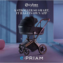 Cybex E-Priam Stroller, Matte Black Frame/Coconut Brown Lux Seat Image 5