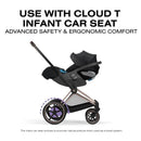 Cybex E-Priam Stroller, Matte Black Frame/Cozy Beige Lux Seat Image 10