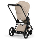 Cybex E-Priam Stroller, Matte Black Frame/Cozy Beige Lux Seat Image 3