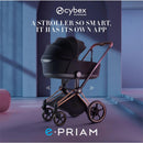Cybex E-Priam Stroller, Matte Black Frame/Cozy Beige Lux Seat Image 5