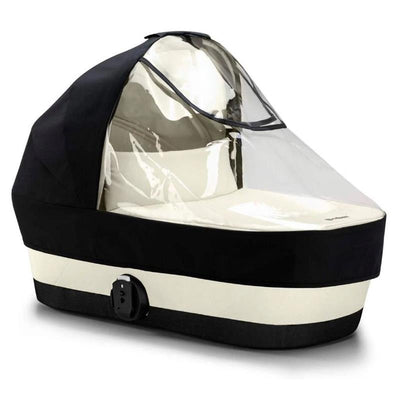 Cybex Egazelle/Gazelle S Cot Rain Cover with transparent top and black trim, designed to protect against rain.