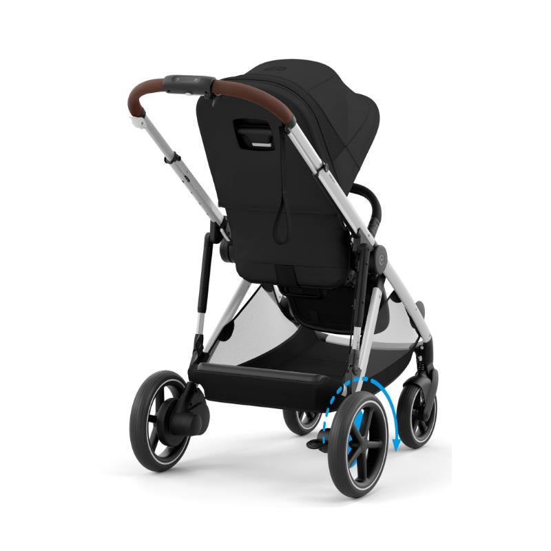Cybex - Egazelle S Electronic Assist Stroller, Silver Frame With Moon Black Seat Image 5