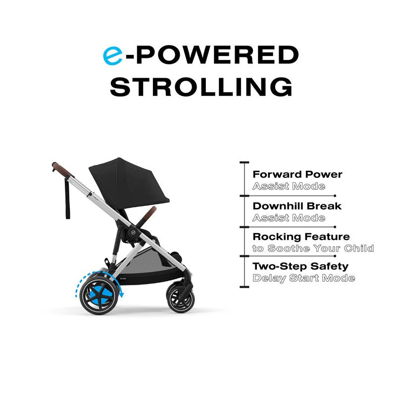 Cybex - Egazelle S Single-to-Double Stroller, Black Frame/Moon Black Image 8