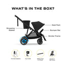 Cybex - Egazelle S Single-to-Double Stroller, Black Frame With Moon Black Seat Image 4