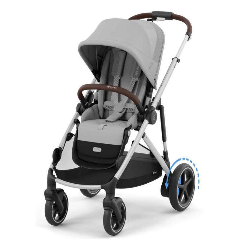 Cybex - Egazelle S Single-to-Double Stroller, Silver Frame With Stone Grey Seat Image 1