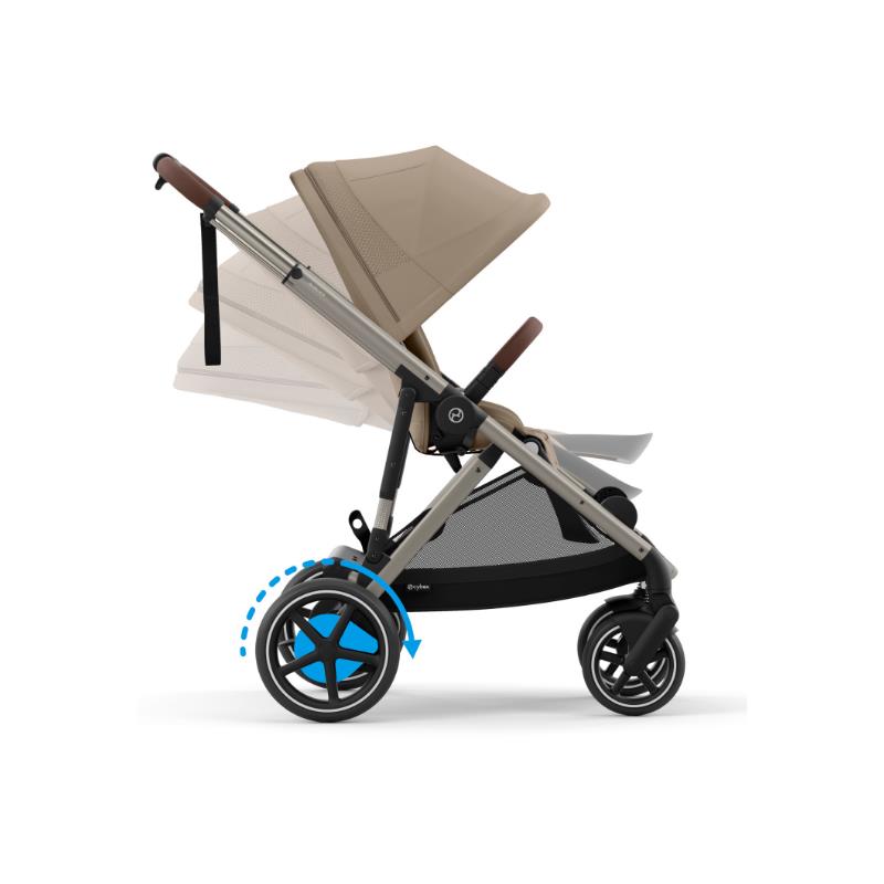 Cybex - Egazelle S Single-to-Double Stroller, Taupe Frame With Almond Beige Seat Image 6