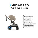 Cybex - Egazelle S Single-to-Double Stroller, Taupe Frame With Almond Beige Seat Image 7