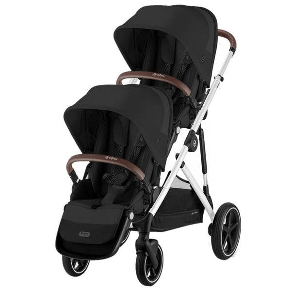 Cybex - Gazelle S 2 Double Stroller Bundle, Moon Black/Silver Frame Cybex - Gazelle S 2 Double Stroller Bundle, Moon Black/Silver Frame