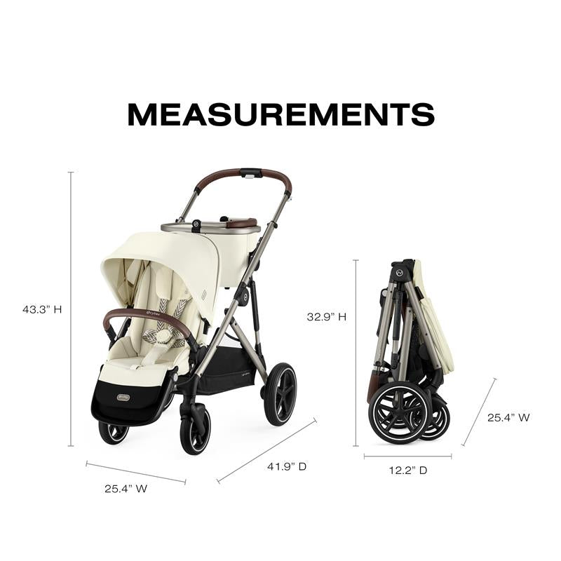 Cybex - Gazelle S 2 Double Stroller Bundle, Seashell Beige/Taupe Frame Image 7