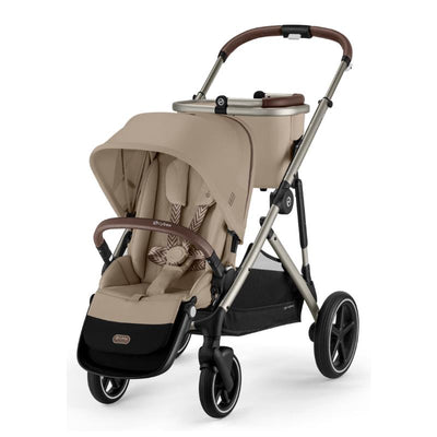 Cybex - Gazelle S 2 Single-to-Double Stroller, Taupe Frame/Almond Beige Image 1
