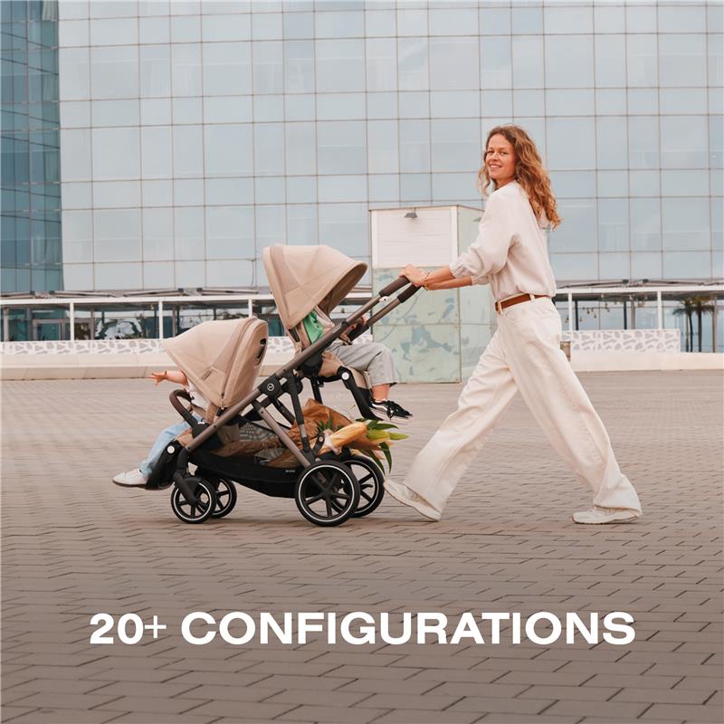 Cybex - Gazelle S 2 Single-to-Double Stroller, Black Frame/Moon Black Image 3