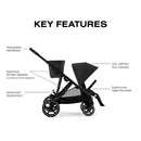 Cybex - Gazelle S 2 Single-to-Double Stroller, Black Frame/Moon Black Image 5