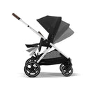 Cybex - Gazelle S 2 Single-to-Double Stroller, Silver Frame/Moon Black Image 3