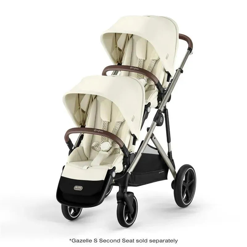 Cybex - Gazelle S 2 Single-to-Double Stroller, Taupe Frame/Seashell Beige Image 10