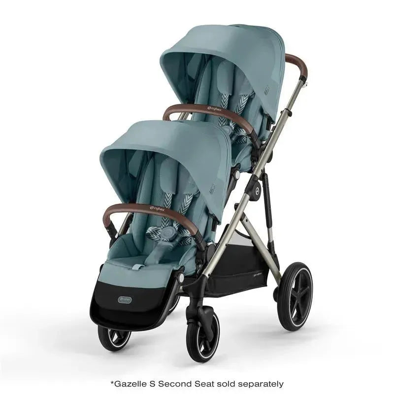 Cybex Gazelle S 2 Double Stroller Bundle - Sky Blue | Silver Frame Image 1