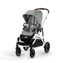 Cybex Gazelle S Single-to-Double Stroller, Silver Frame With Stone Grey Seat Image 1