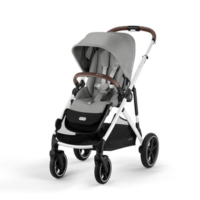 Cybex Gazelle S Single-to-Double Stroller, Silver Frame With Stone Grey Seat Image 1