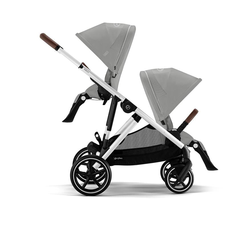 Cybex Gazelle S Single-to-Double Stroller, Silver Frame With Stone Grey Seat Image 2