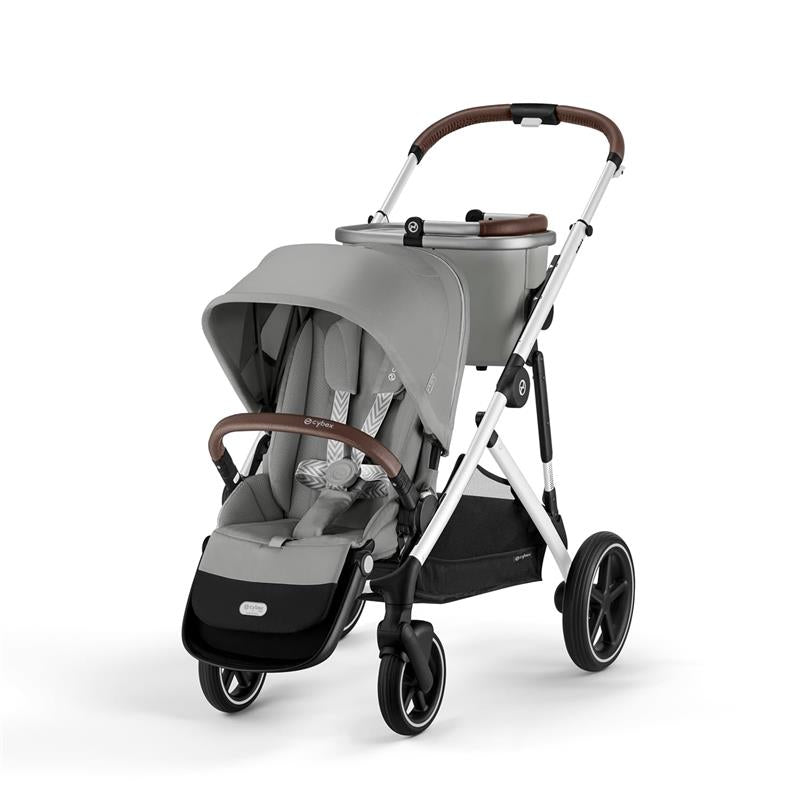 Cybex Gazelle S Single-to-Double Stroller, Silver Frame With Stone Grey Seat Image 9
