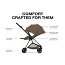 Cybex Mios Stroller, Matte Black Frame/Coconut Brown Lux Seat Coconut Brown Image 5