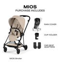 Cybex Mios Stroller, Matte Black Frame/Cozy Beige Lux Seat Image 8