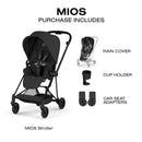 Cybex Mios Stroller, Matte Black Frame/Sepia Black Lux Seat Image 8
