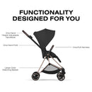 Cybex Mios Stroller, Rose Gold Frame/Sepia Black Lux Seat Image 7