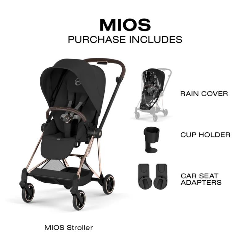 Cybex Mios Stroller, Rose Gold Frame/Sepia Black Lux Seat Image 8