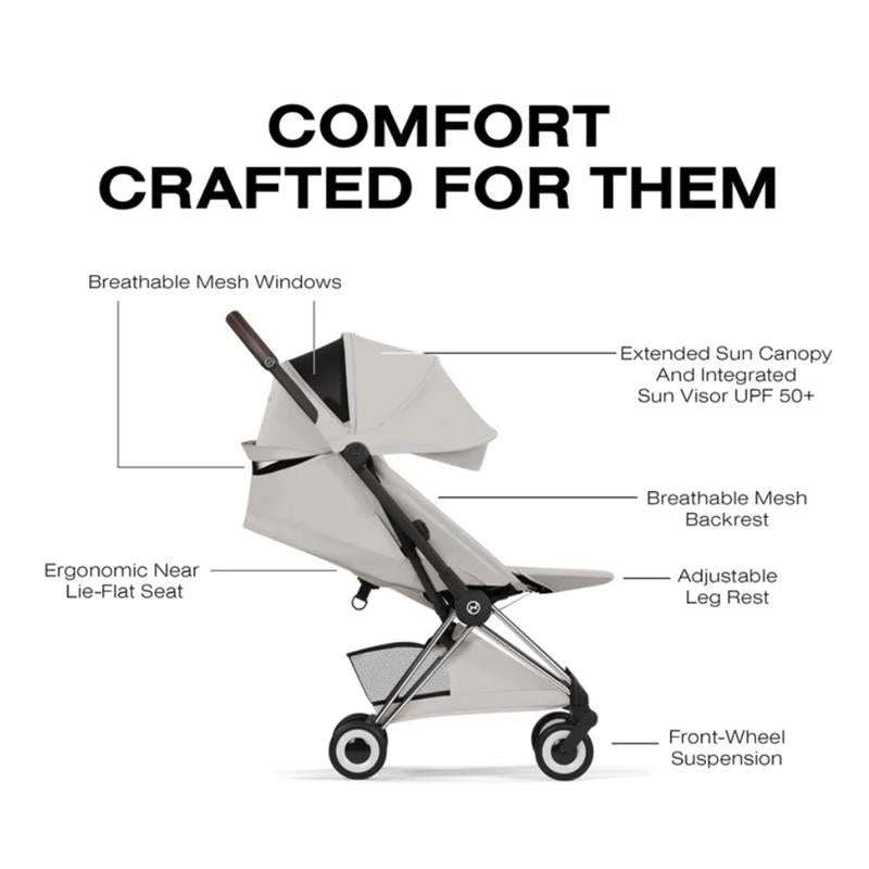 Cybex Platinum Coya Stroller Style Collection, Chrome Frame/City Grey Lux Seat Image 2