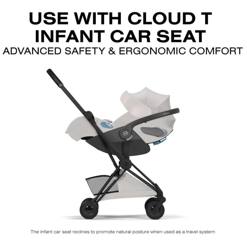 Cybex Platinum Coya Stroller Style Collection, Matte Black Frame/City Grey Lux Seat Image 10