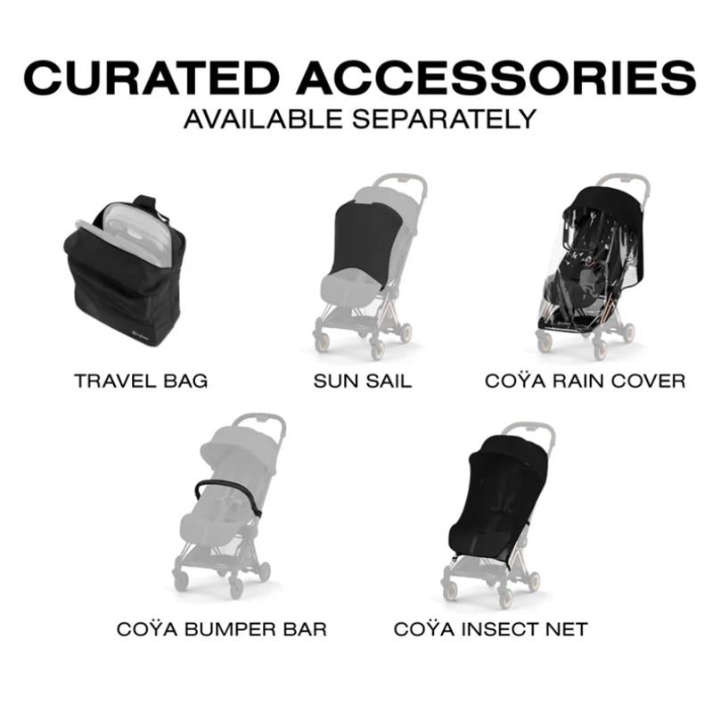 Cybex Platinum Coya Stroller Style Collection, Matte Black Frame/City Grey Lux Seat Image 11
