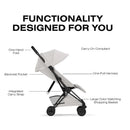 Cybex Platinum Coya Stroller Style Collection, Matte Black Frame/City Grey Lux Seat Image 3