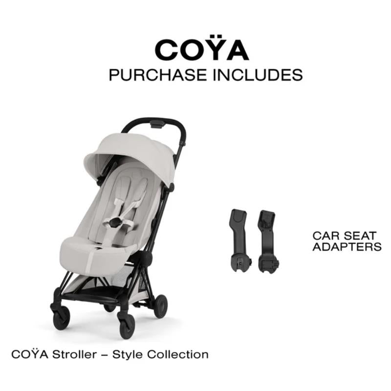 Cybex Platinum Coya Stroller Style Collection, Matte Black Frame/City Grey Lux Seat Image 8