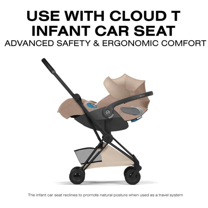 Cybex Platinum Coya Stroller Style Collection, Matte Black Frame/Cozy Beige Lux Seat Image 9