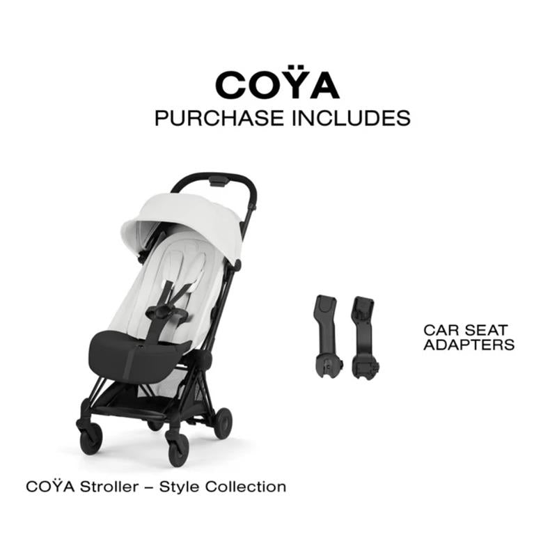 Cybex Platinum Coya Stroller Style Collection, Matte Black Frame/Off White Lux Seat Image 7