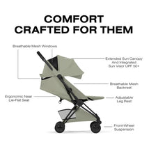 Cybex Platinum Coya Stroller Style Collection, Matte Black Frame/Sage Green Lux Seat Image 2