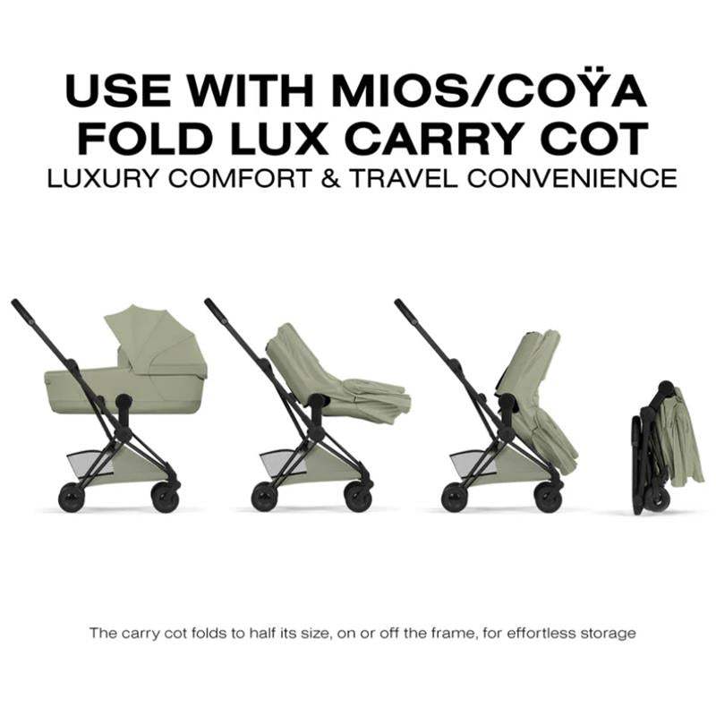 Cybex Platinum Coya Stroller Style Collection, Matte Black Frame/Sage Green Lux Seat Image 8