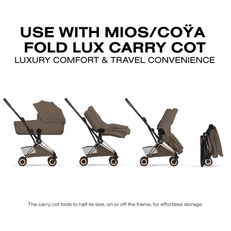 Cybex Platinum Coya Stroller Style Collection, Rose Gold Frame/Coconut Brown Lux Seat Image 8