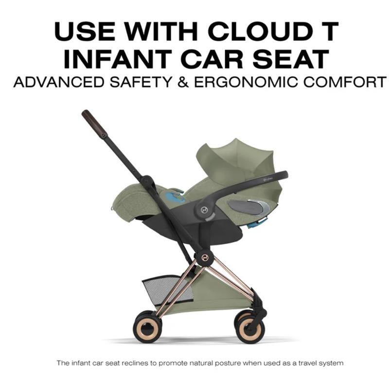 Cybex Platinum Coya Stroller Style Collection, Rose Gold Frame/Sage Green Lux Seat Image 9