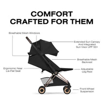 Cybex Platinum Coya Stroller Style Collection, Rose Gold Frame/Sepia Black Lux Seat Image 2