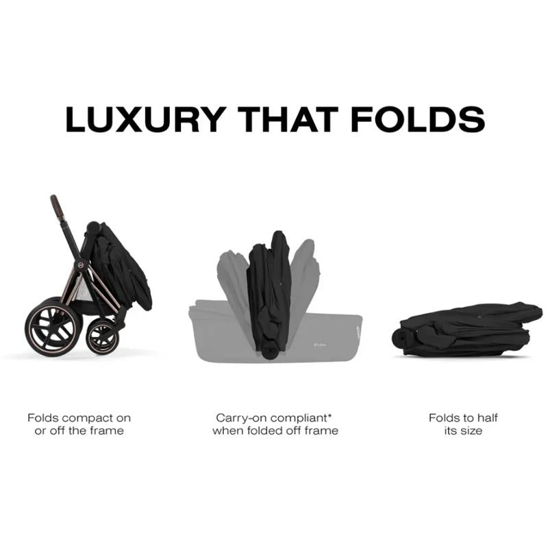 Cybex Priam Fold Lux Carry Cot, Sepia Black Image 5