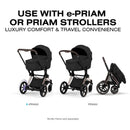 Cybex Priam Fold Lux Carry Cot, Sepia Black Image 7