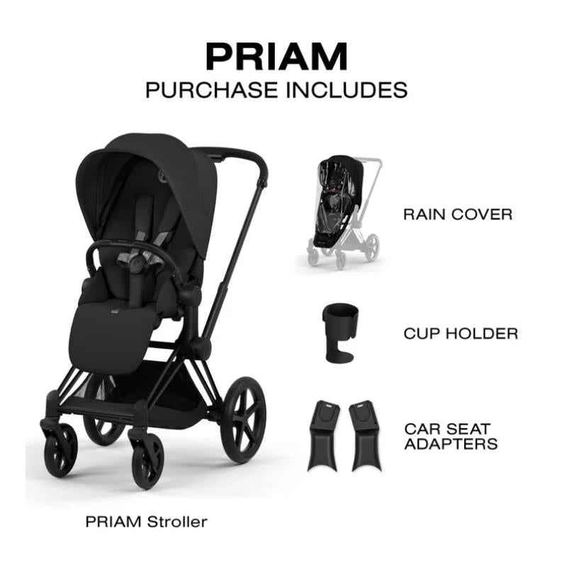 Cybex Priam Stroller Matte Black Frame/Sepia Black Lux Seat Image 7